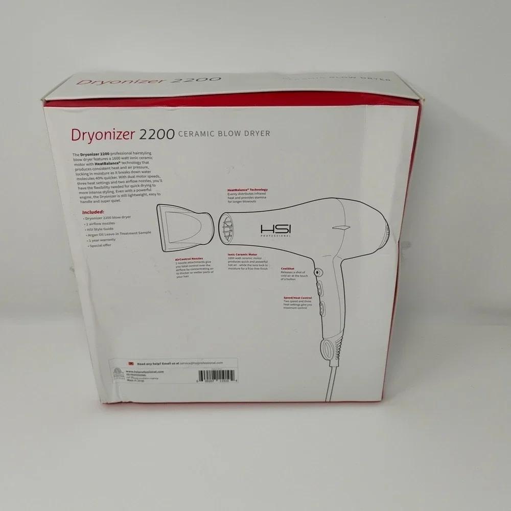 HSI Hair Blow Dryer Dryonizer 2200 Professional Ionic Ceramic‎ 1600W - See Notes